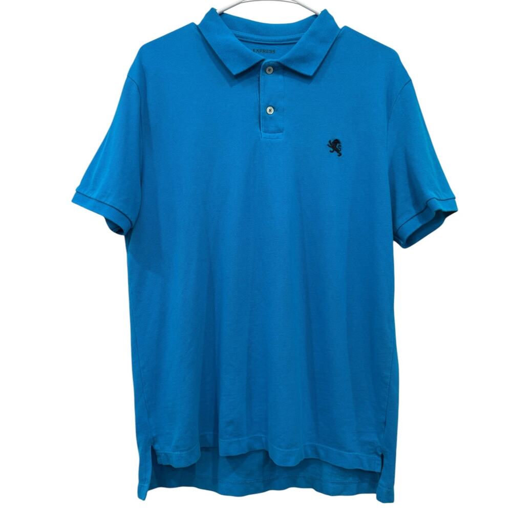 Express Men Turquoise Short Sleeve Polo Tee Size Medium